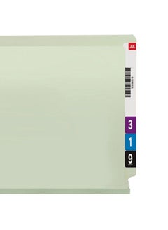 Smead End Tab Pressboard Fastener File Folder With Safeshield Fasteners 2 Fasteners 1" Expansion Legal Size Gray Green 25 Per Box (37705)  - Image 4