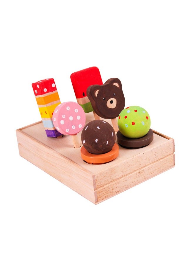 BRAINSMITH Brainsmith Wooden Ice Cream Set, Non-Toxic DIY Painting & Decorating Activity Kit without paints  - Image 2
