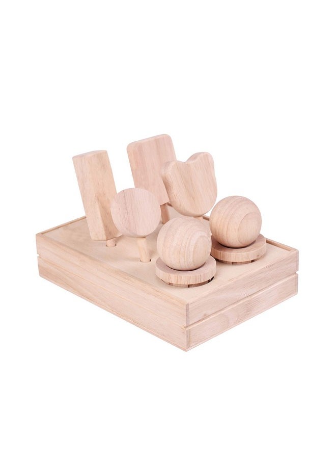 BRAINSMITH Brainsmith Wooden Ice Cream Set, Non-Toxic DIY Painting & Decorating Activity Kit without paints  - Image 1