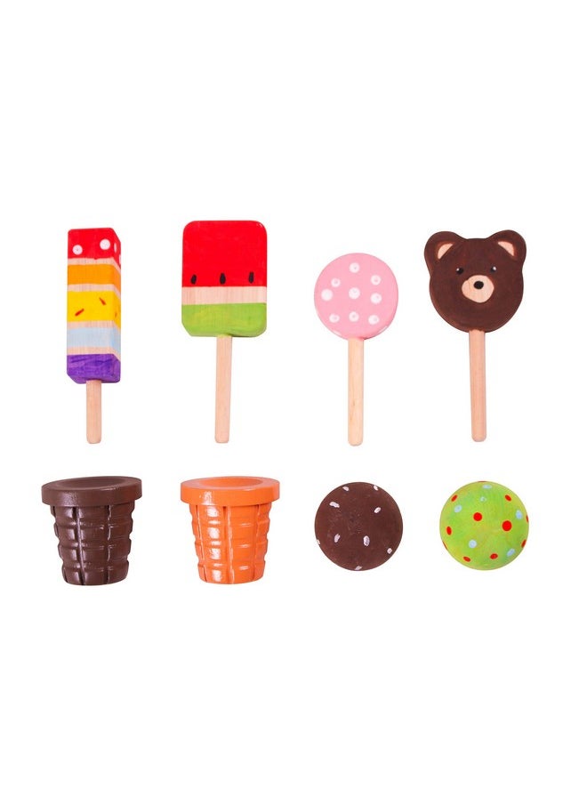 BRAINSMITH Brainsmith Wooden Ice Cream Set, Non-Toxic DIY Painting & Decorating Activity Kit without paints  - Image 3