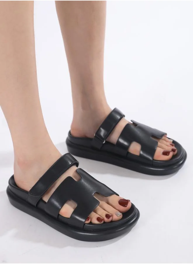 سنيك ايه بيك Comfort Slip-On Flatform Sandals by Styli
