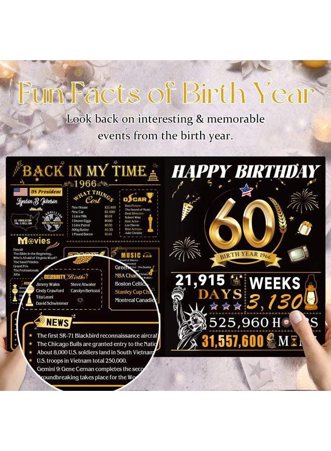 OLOSONG 60th Birthday Cards for Women Men, 3D Pop Up 60th Birthday Gift Ideas for Grandma Mom Dad, Funny 60 Year Old Birthday Decorations for Husband Wife Parents Him Her, Jumbo Back In 1966 - Image 2