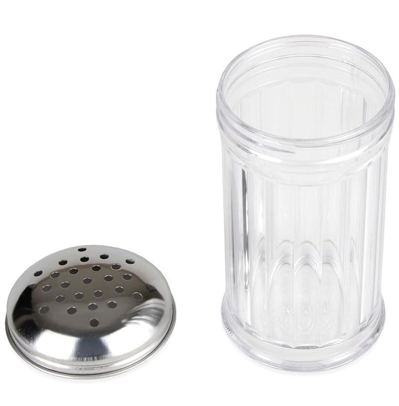 GEEX DEPOT 12 Oz Parmesan Cheese Shaker/salt and pepper shakers with Stainless Steel Lid, Clear Plastic seasoning shaker, sugar/spice dispenser, large salt and pepper shakers (360 ml) by GEEX DEPOT (2, 12 Oz) - Image 4