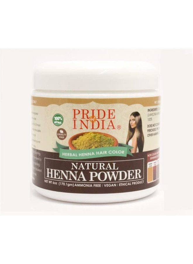 Pride Of India Herbal Henna & Indigo Mix Hair Color Powder w/Gloves - Natural Brown, Half Pound (227 Grams) - Image 1