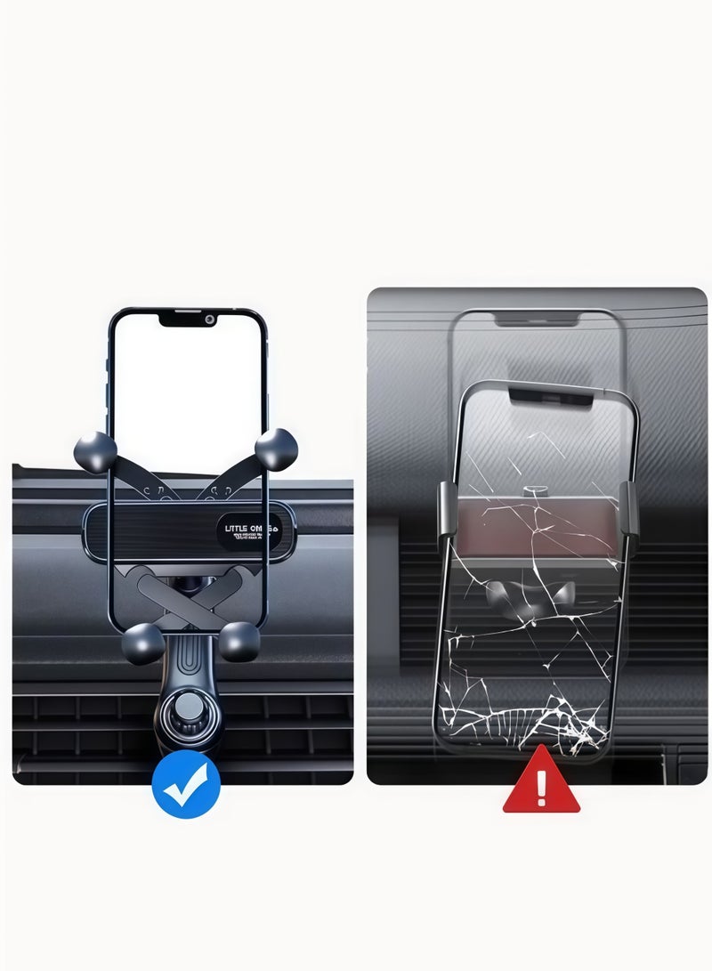 360° Adjustable Car Phone Holder, Rotatable Gravity Phone Mount with Extension Clip, Universal Air Vent Anti-Slip Holder for iPhone/for Samsung/All Smartphones Anti-Slip. - Image 4