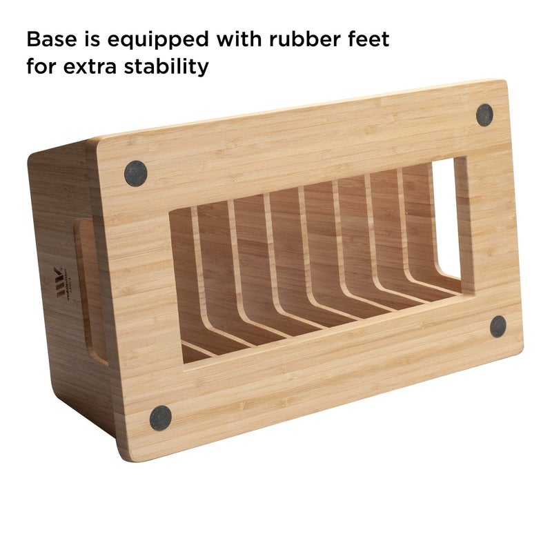 MobileVision Bamboo Device Organizer for Smartphones, Tablets and Laptops, 10 Slots - Image 3