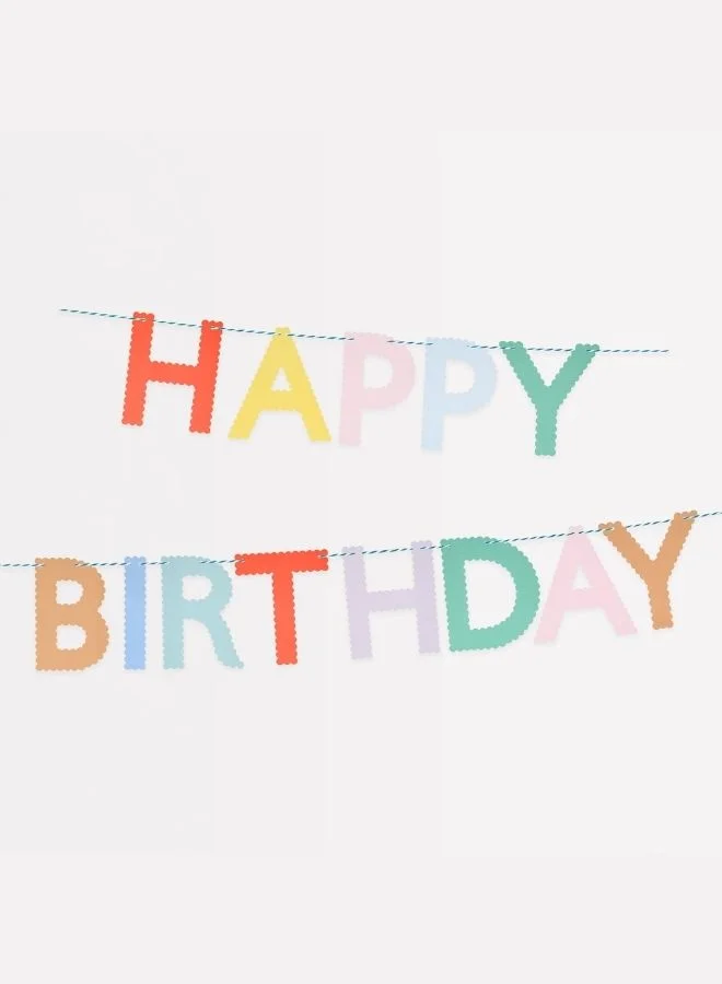 Meri Meri Scallop Bright Happy Birthday Garland