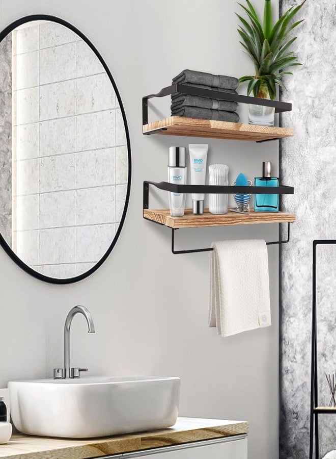 Uten Floating Shelves, Wall Shelf Outdoor, 42x15x8 cm, Shelving Unit for Wall, Towel Holder 6 Hooks, Kitchen Spice Rack, Storage Organiser Shelf for Bedroom, Bathroom, Living Room, Office - Image 2