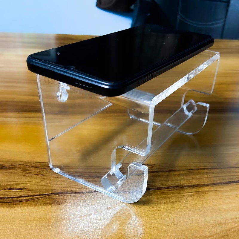Global Impex Acrylic Toilet Paper Holder with Mobile Stand - Stylish Bathroom Accessories, Space-Saving Toilet Roll Holder, Modern Design for Organized Bathroom (Transparent) - Image 4