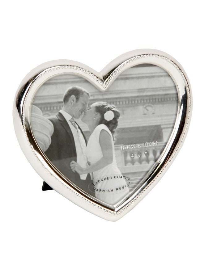Oaktree Gifts Silver Plated Heart Alloy Photo Frame 4 x 4