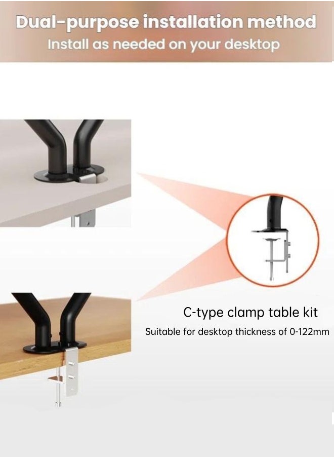 XiuWoo Desk Monitor Stand Dual Desk Monitor Mount Arm Screen Arm for 17 to 32 inch Computer Monitor  - Image 4