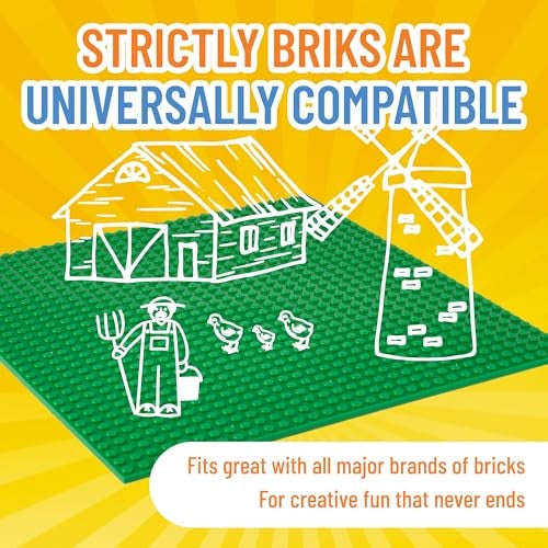 Strictly Briks Stackable Baseplate - Compatible with All Major Brands - 10 x 10 in, Green, 1 Pack - Sturdy Stackable Design for Building Brick Sets, Toy Brick Creations, Mats & Table Bases - Image 4