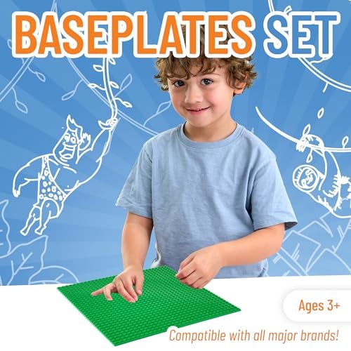 Strictly Briks Stackable Baseplate - Compatible with All Major Brands - 10 x 10 in, Green, 1 Pack - Sturdy Stackable Design for Building Brick Sets, Toy Brick Creations, Mats & Table Bases - Image 2