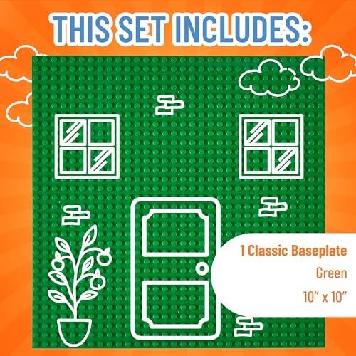 Strictly Briks Stackable Baseplate - Compatible with All Major Brands - 10 x 10 in, Green, 1 Pack - Sturdy Stackable Design for Building Brick Sets, Toy Brick Creations, Mats & Table Bases - Image 3