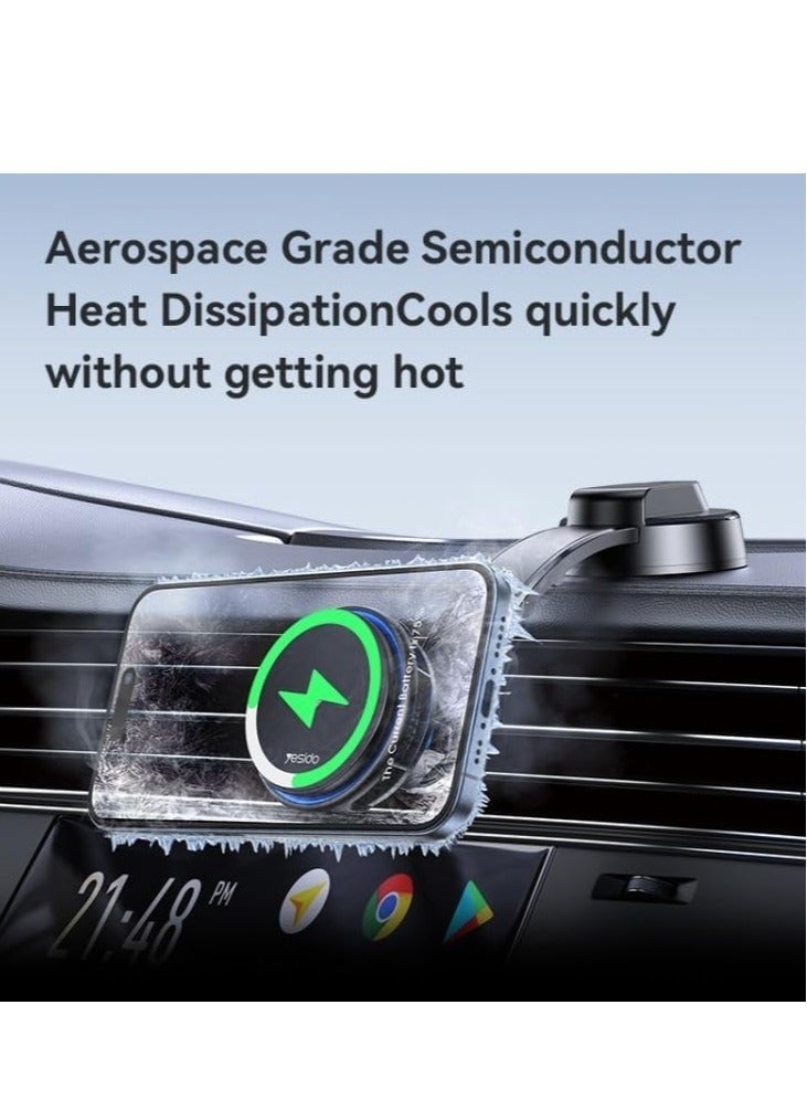 JAJEEK "Magnetic Wireless Charging Car Holder – Semiconductor Cooling & Dual Ambient Lighting" - Image 3