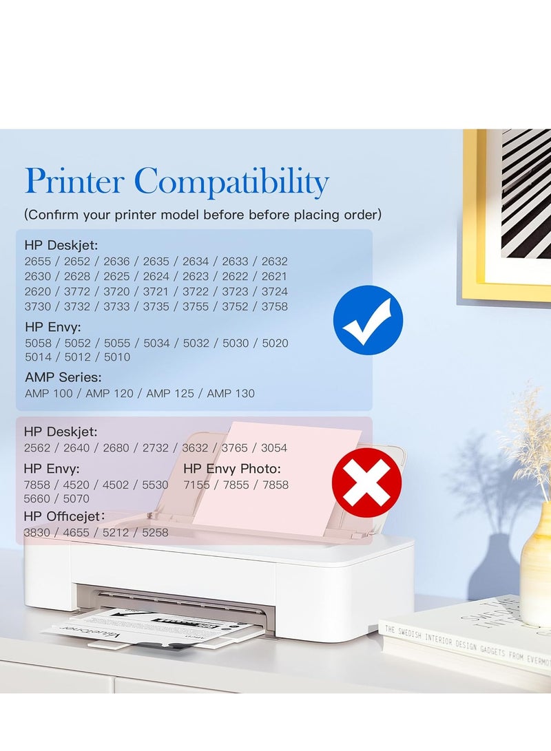 Valuetoner Remanufactured Ink Cartridges Replacement for HP 65XL 65 XL Combo Pack N9K04AN for Envy 5055 5052 5058 DeskJet 3755 2655 3720 3722 3723 3752 3758 2652 2624 High Yield Tray(2 Black) - Image 2