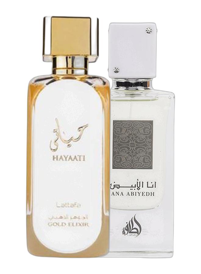 Lattafa Hayaati Gold Elixir EDP 100ml & Ana Abiyedh EDP 60ml Bundle - Image 1
