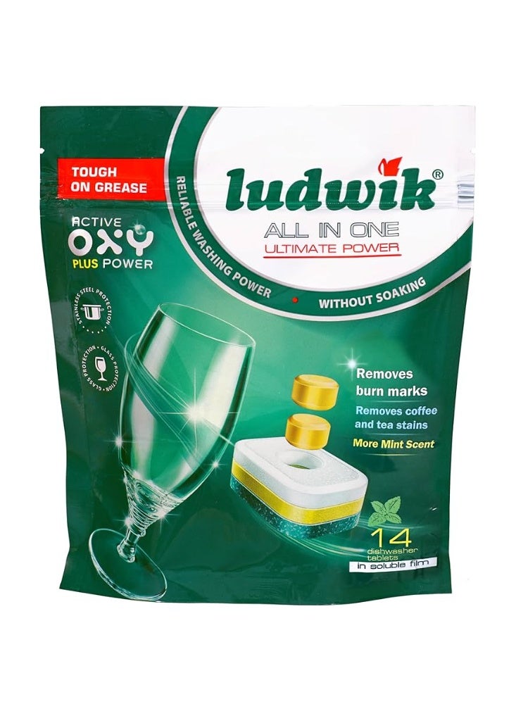 ludwik Ludwik All in One Dishwasher Tablets with Lemon Extract, 30 Tablets (2 Pack) + 14 Tablets with Mint Extract (1 Pack)  - Image 3