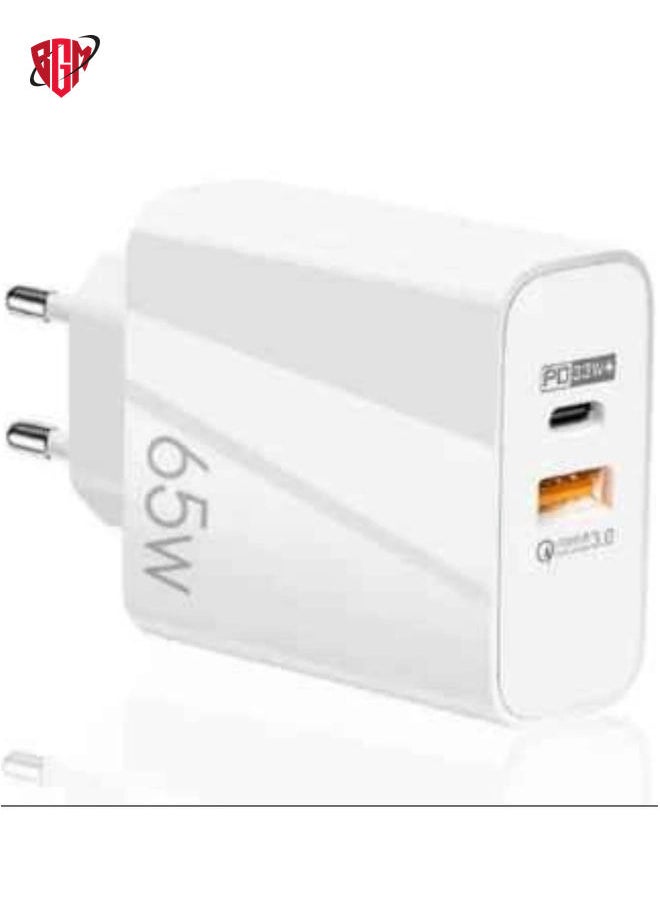 BGM - 65W Fast Charge Adapter For MacBook Pro Laptop Type C PD Quick Phone Charger For iPhone 13 11 iPad Huawei Samsung - Image 1
