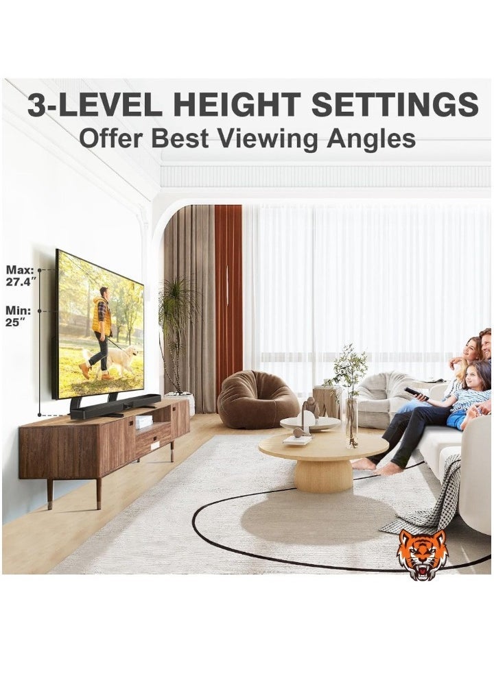 TIGER Universal Table Top TV Stand – Height Adjustable Mount for 27-65 Inch LCD/LED Flat/Curved Screen TVs, Holds up to 88 lbs, Max VESA 800x500mm - Image 1