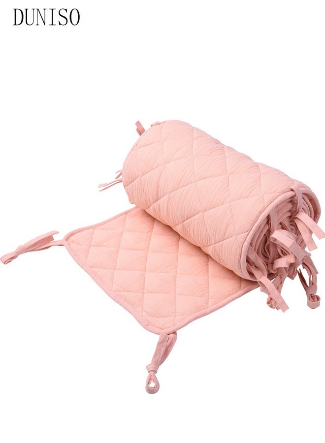 DUNISO وسادة سرير مضادة للاصطدام مستطيلة، واقي سرير للأطفال، بطانة سرير قابلة للتنفس، يمكن تجميعها وثنيها، قابلة للإزالة، مناسبة لجميع الفصول، مناسبة للأولاد والبنات، 360*30 سم - Image 2