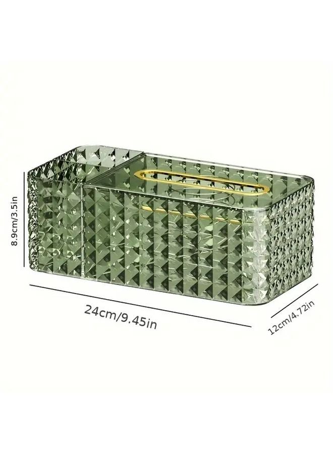 Amber Golden Geometric Crystal Clear Tissue Box Holder Modern Home Decor Storage Organizer - Image 4