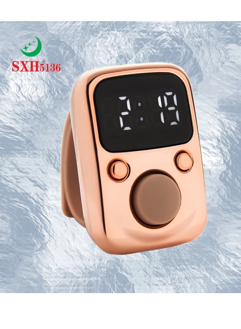 Electric Finger Tally Counter Digital  Tasbeeh Zikr Ring  Rose Gold - Image 2