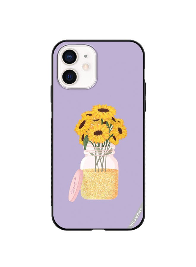 VR CREATIVE Protective Case Cover For Apple iPhone 12 mini Sunflower In Jar Design Multicolour - Image 1