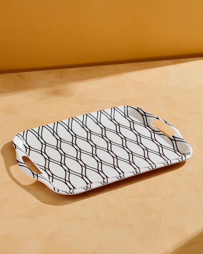 REDTAG Grey Bamboo Rectangular Serving Tray
