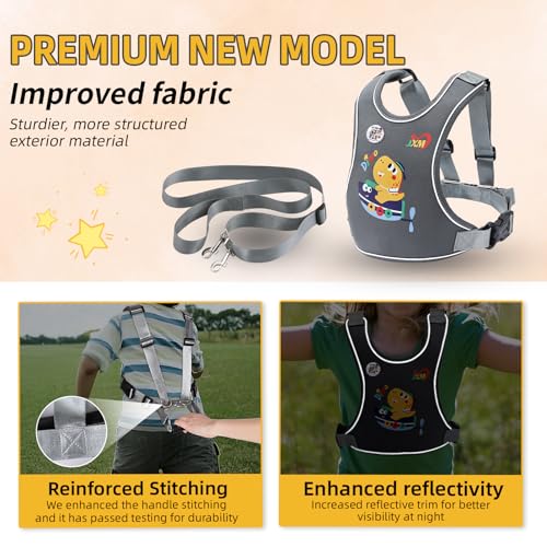 JXM Safety Walking Harness for Big Kids 6-12, Anti-Elopement Vest Harness for Autism Special Needs ADHD, Reflective Leash with Handle for Autistic, Active Children, Adjustable Tether for Travel and Crowds - Image 2