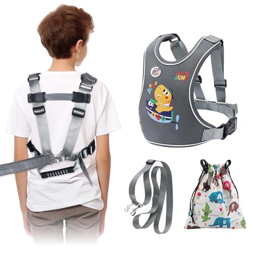 JXM Safety Walking Harness for Big Kids 6-12, Anti-Elopement Vest Harness for Autism Special Needs ADHD, Reflective Leash with Handle for Autistic, Active Children, Adjustable Tether for Travel and Crowds - Image 1