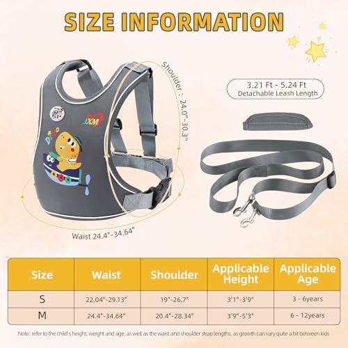 JXM Safety Walking Harness for Big Kids 6-12, Anti-Elopement Vest Harness for Autism Special Needs ADHD, Reflective Leash with Handle for Autistic, Active Children, Adjustable Tether for Travel and Crowds - Image 5