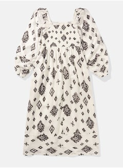 American Eagle Printed Puff Sleeve Smocked Midi Dress  - Image 4