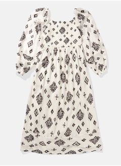 American Eagle Printed Puff Sleeve Smocked Midi Dress  - Image 3