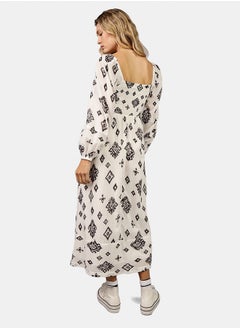 American Eagle Printed Puff Sleeve Smocked Midi Dress  - Image 2
