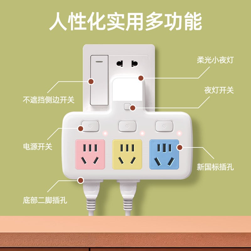 Pure Copper Wireless Plug-In Board Multi-Function Usb Plug-In One-Turn Multi-Hole Conversion Socket Home Office Plug-In Board - Image 4