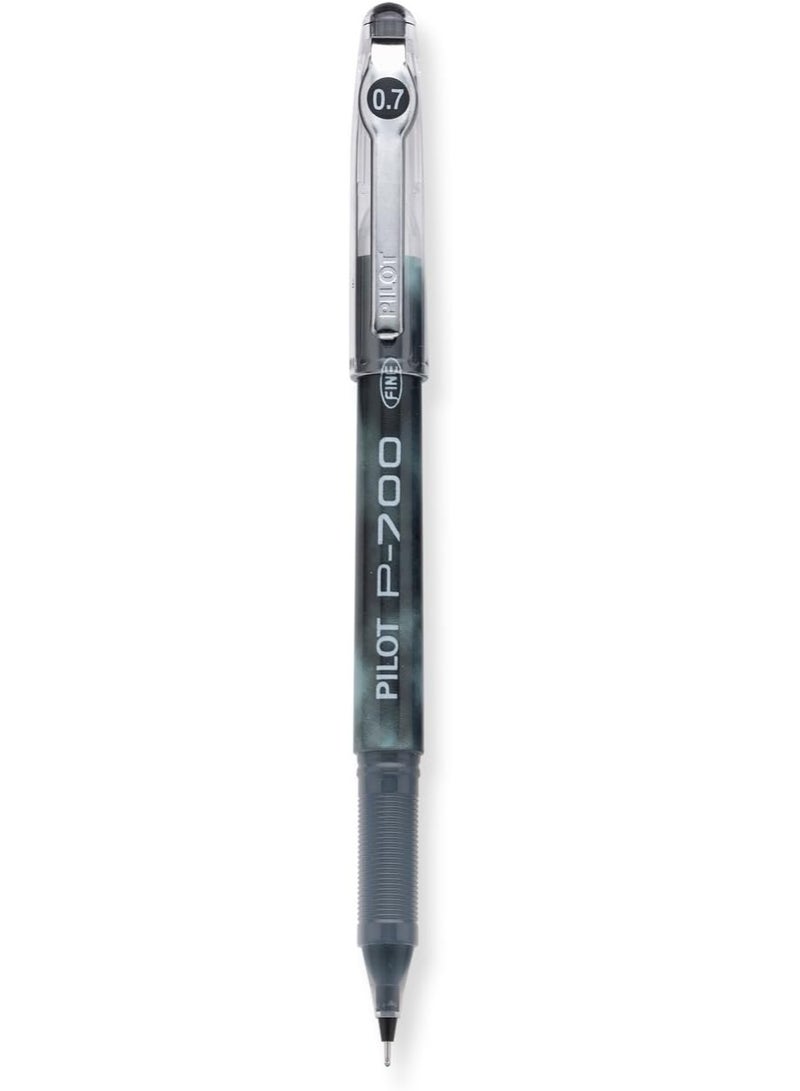 PILOT PILOT, Precise P-700 Gel Ink Rolling Ball Stick Pens, Marbled Barrel, Fine Point 0.7 mm, Black, Pack of 12 - Image 2