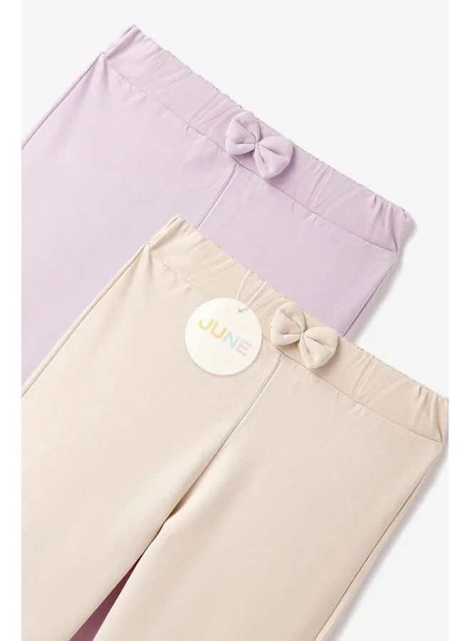 JUNE June Baby Girl 2-Pack Sweatpant Ecru - Lilac