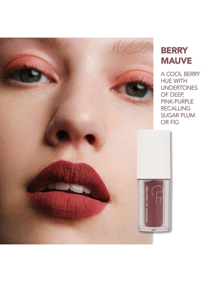 CLE Cosmetics Lip Powder Makeup Essential That Turns Powder To Tint When Applied As Lip Stain Lip Tint Or On Cheeks And Eyes Long Lasting Matte Finish Berry Mauve 0.07 Oz - Image 4