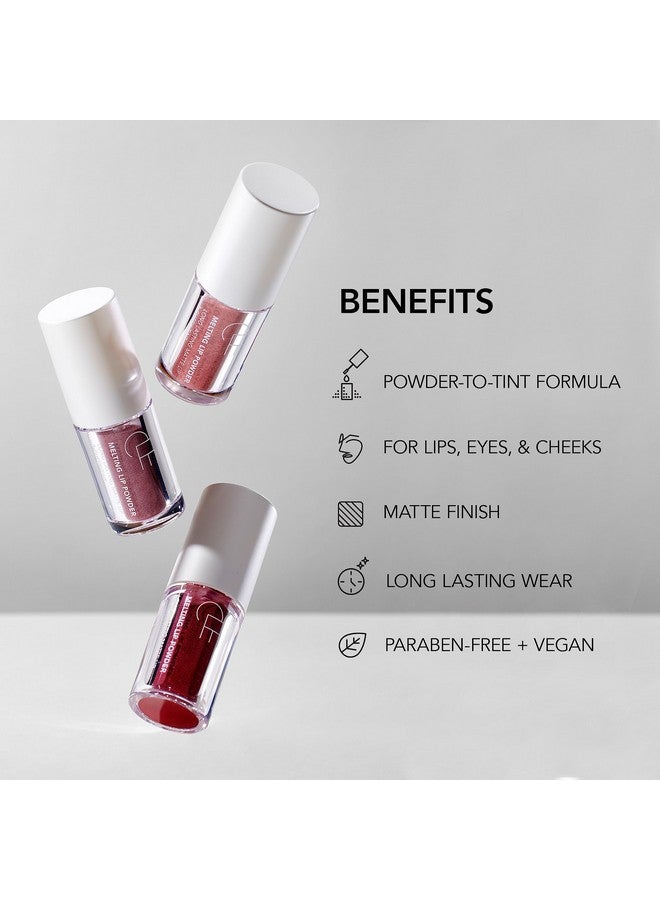 CLE Cosmetics Lip Powder Makeup Essential That Turns Powder To Tint When Applied As Lip Stain Lip Tint Or On Cheeks And Eyes Long Lasting Matte Finish Berry Mauve 0.07 Oz - Image 3