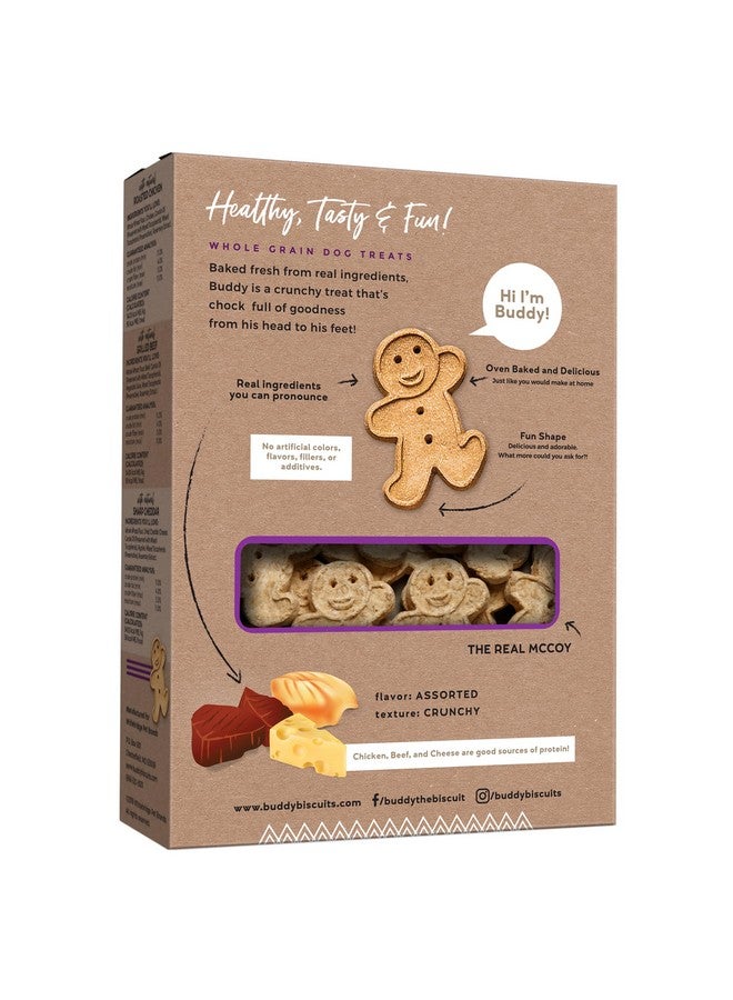 BUDDY BISCUITS 16 Oz. Box Of Crunchy Dog Treats Made With Assorted Flavors Of Roasted Chicken, Grilled Beef, And Sharp Cheddar - Image 2
