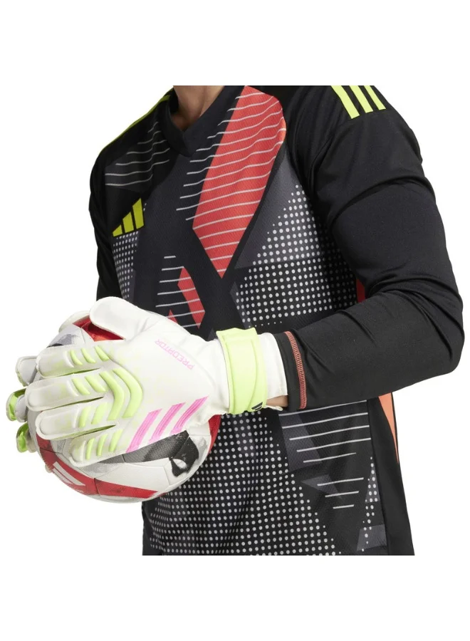 adidas قفازات كرة قدم أديداس PRED GL TRN بيضاء للجنسين - مقاس 7