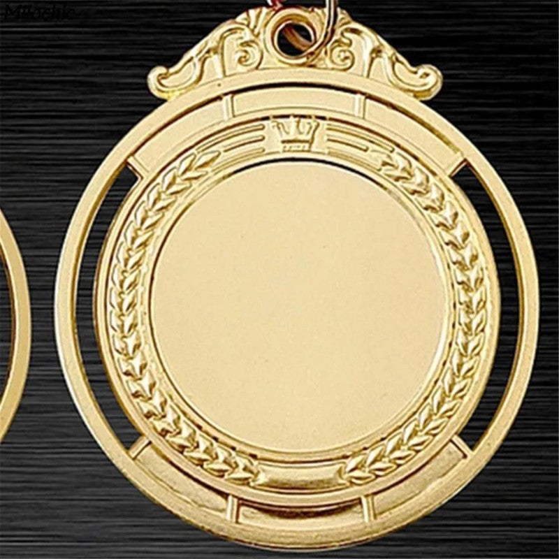 Sports Medals: 5cm Zinc Alloy - Two-Sided Trophy Design Wheat Wreath With Bright Red White Blue Ribbon For Sports Competitions Academic Achievements Personal Accomplishments - Image 4