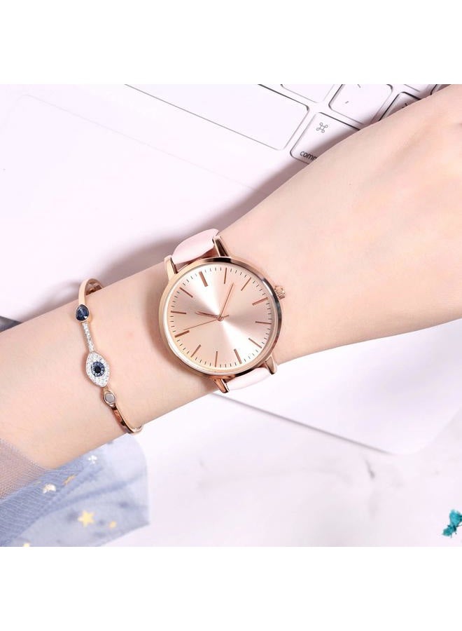 KIMOMT Women's Watches Leather Band Luxury Quartz Watches Waterproof Fashion Creative Wristwatch for Women Girls Ladies, Pink Rose, 38mm Case Diameter, strap - Image 3