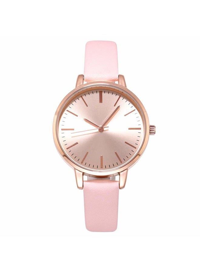 KIMOMT Women's Watches Leather Band Luxury Quartz Watches Waterproof Fashion Creative Wristwatch for Women Girls Ladies, Pink Rose, 38mm Case Diameter, strap - Image 1
