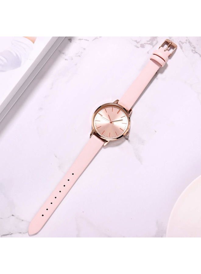 KIMOMT Women's Watches Leather Band Luxury Quartz Watches Waterproof Fashion Creative Wristwatch for Women Girls Ladies, Pink Rose, 38mm Case Diameter, strap - Image 5