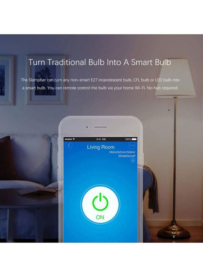 NIBEMINENT Wireless LED Bulb Holder White/Silver - Image 5