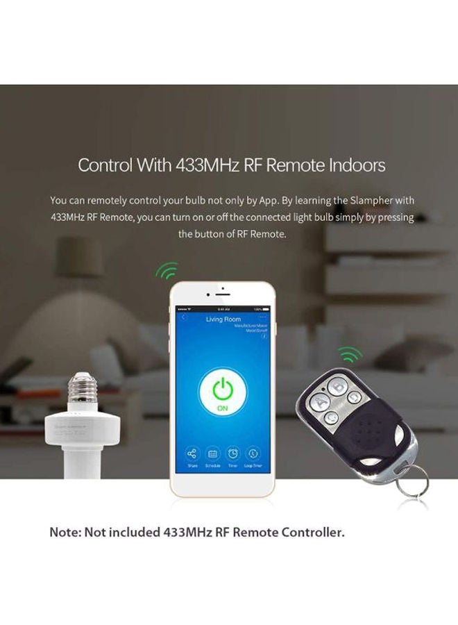 NIBEMINENT Wireless LED Bulb Holder White/Silver - Image 4