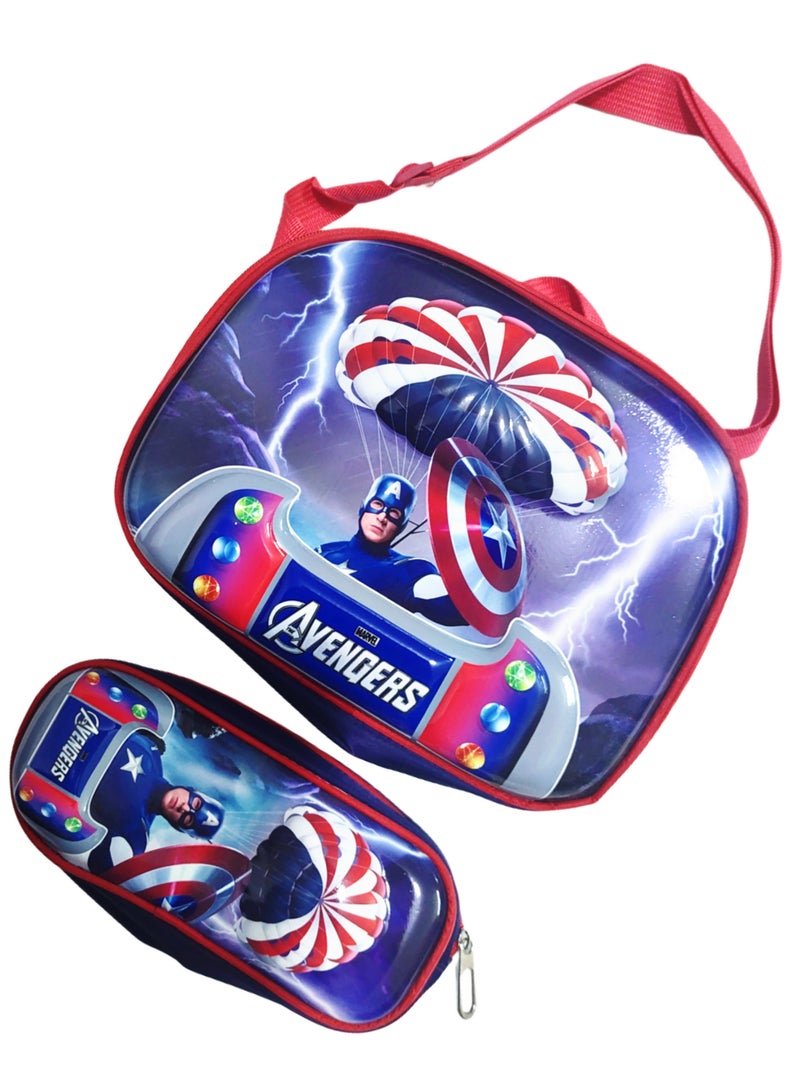 Set of high quality thermal lunch bag with pencil case