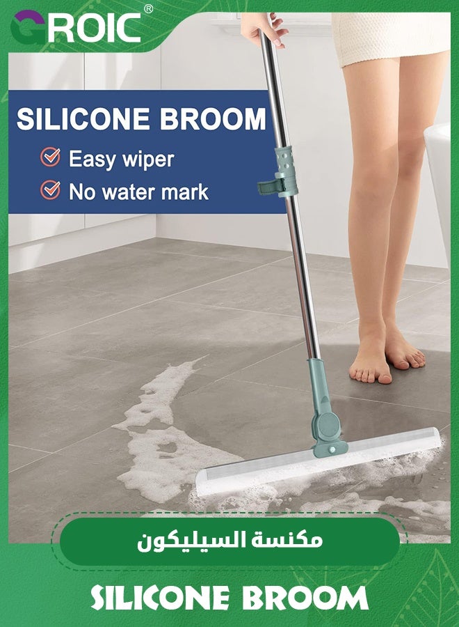 GROIC Rubber Squeegee Broom for Floor, Long Handle Window Squeegee, Silicone Pet Hair Remover,Magic Broom for Indoor Cleaning,Cleans glass, hair, fine dust, liquids, with 3 Replacing Rubber Strip - Image 5